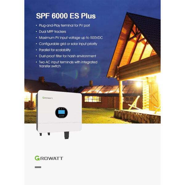 سانورتر گرووات مدل SPF 6000 ظرفیت ۶ کیلووات با شارژر ۱۰۰ آمپر MPPT - Image 4